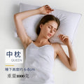 White cotton satin stripe pillow with feather and cotton filling in three loft weight options