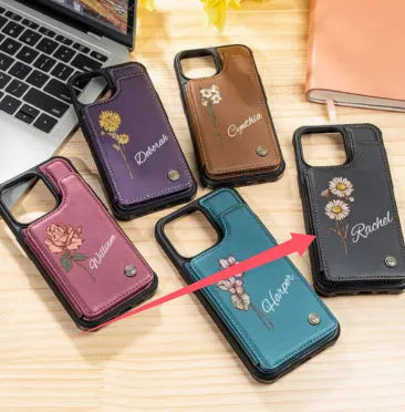 Leather phone case for Samsung S25 Plus and S25 Ultra with doublelayer printing finish in black