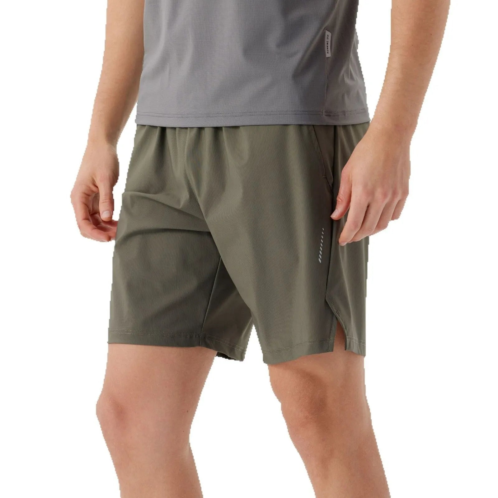 Men's black ice silk sports shorts with mid waist construction and nylon breathable fabric