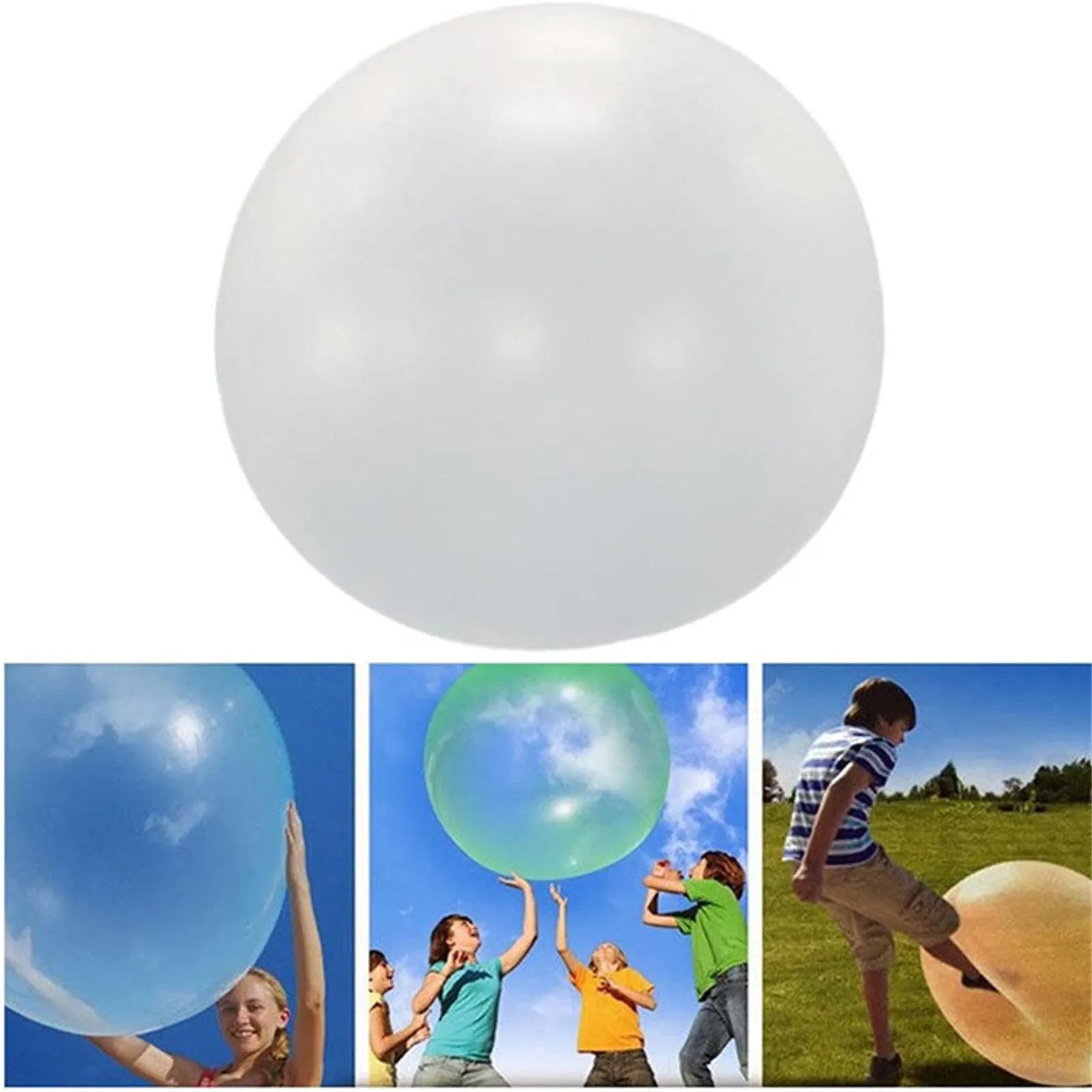 Large pink yellow green blue inflatable bouncy ball children's toy with TPR elastic material