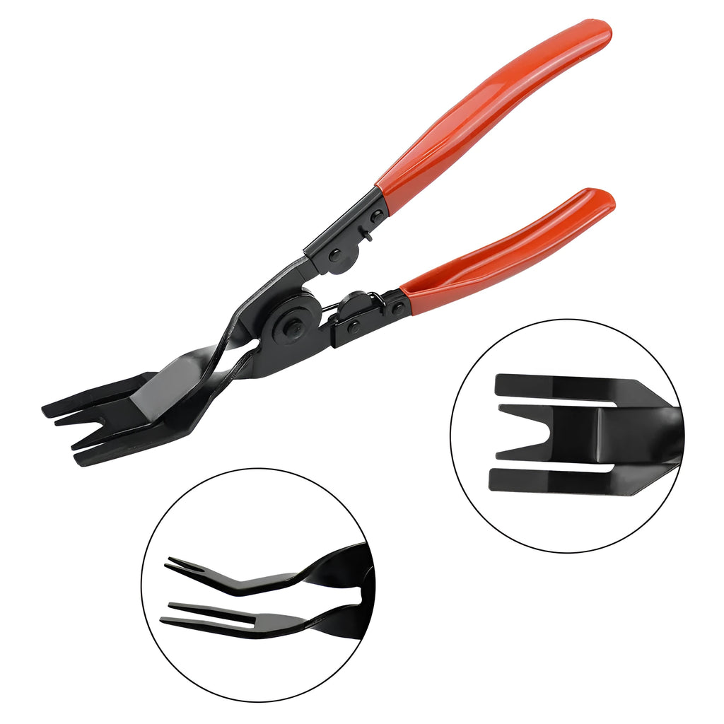 Red handle automotive clip driver nailing tool for GM vehicle door panel work