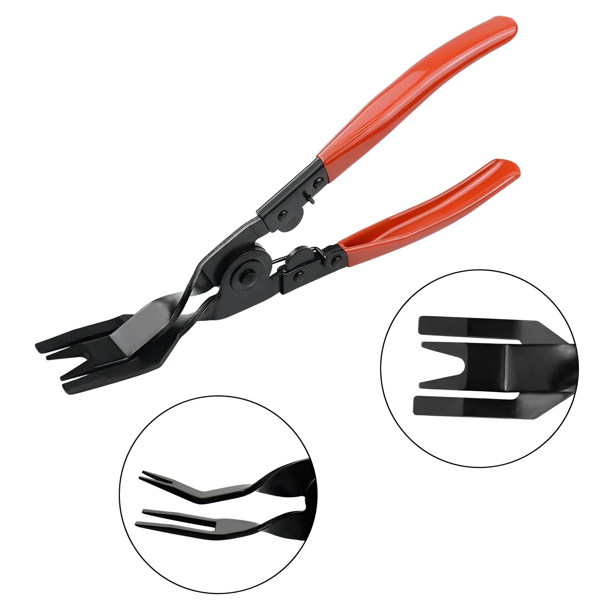 Red handle automotive clip driver nailing tool for GM vehicle door panel work