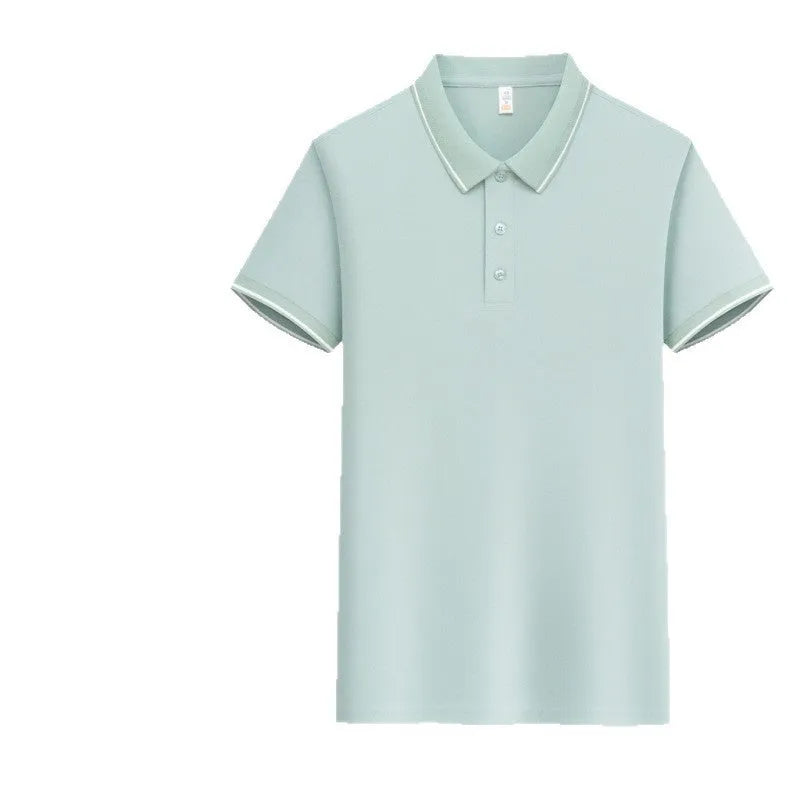 Antibacterial ice-sensitive lapel polo shirt in slim fit, shown in multiple colours.