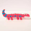 Green cartoon lizard-shaped dog chew toy with textured surface for dental cleaning