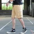 Men's loose fit Korean style casual trousers in camouflage colour, showing relaxed fit and lightweight fabric.