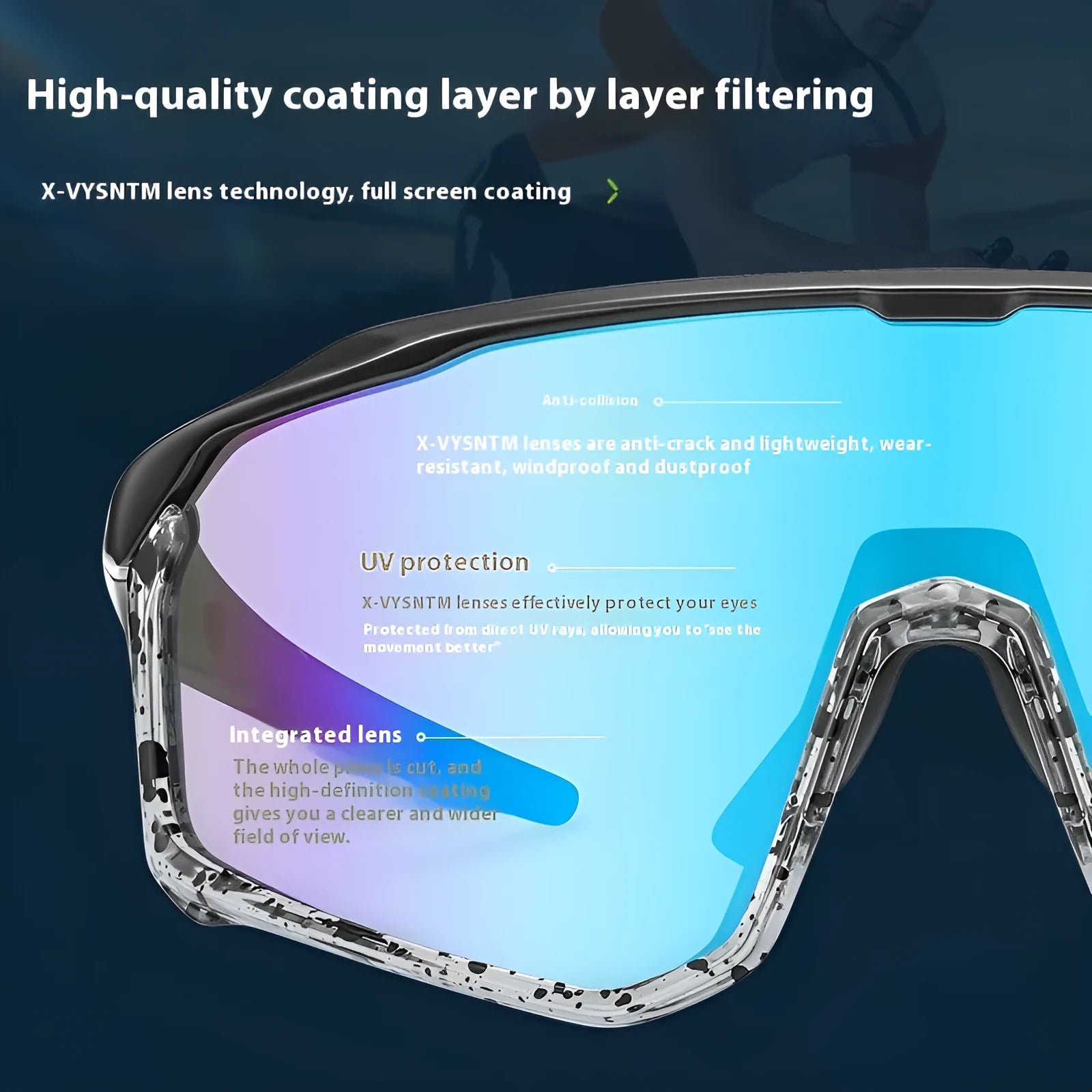 Colourful full-frame mountaineering goggles for climbing and snow sports with UV protection