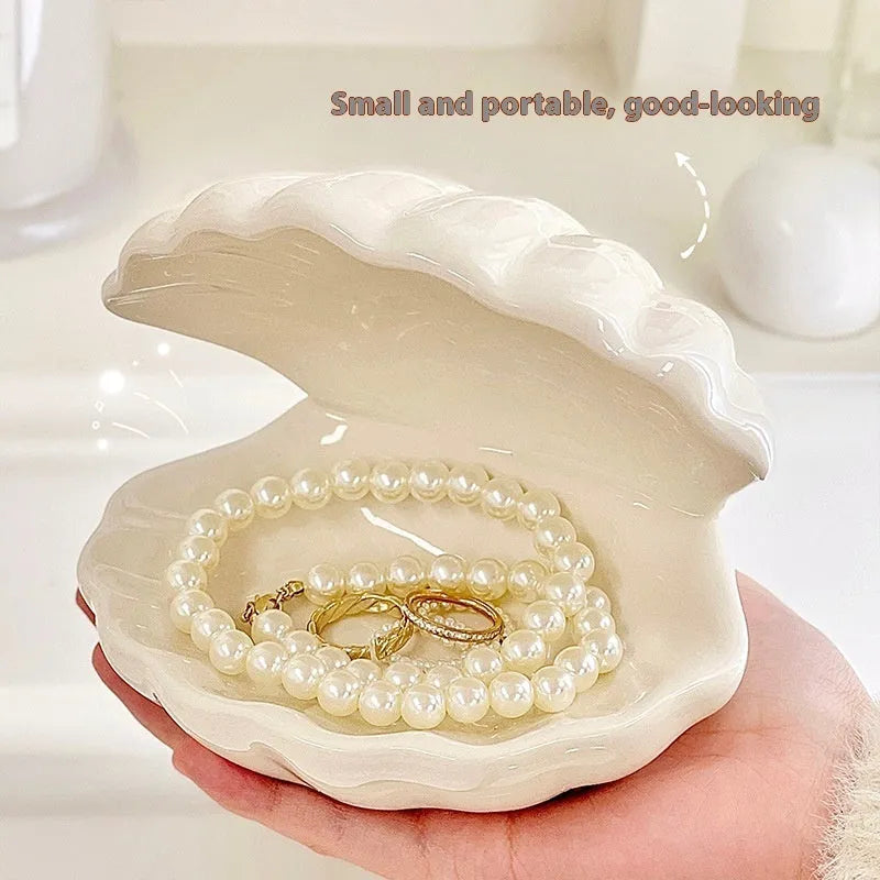 White porcelain night lamp and storage tray with yellow tray and optional pink or white shell.