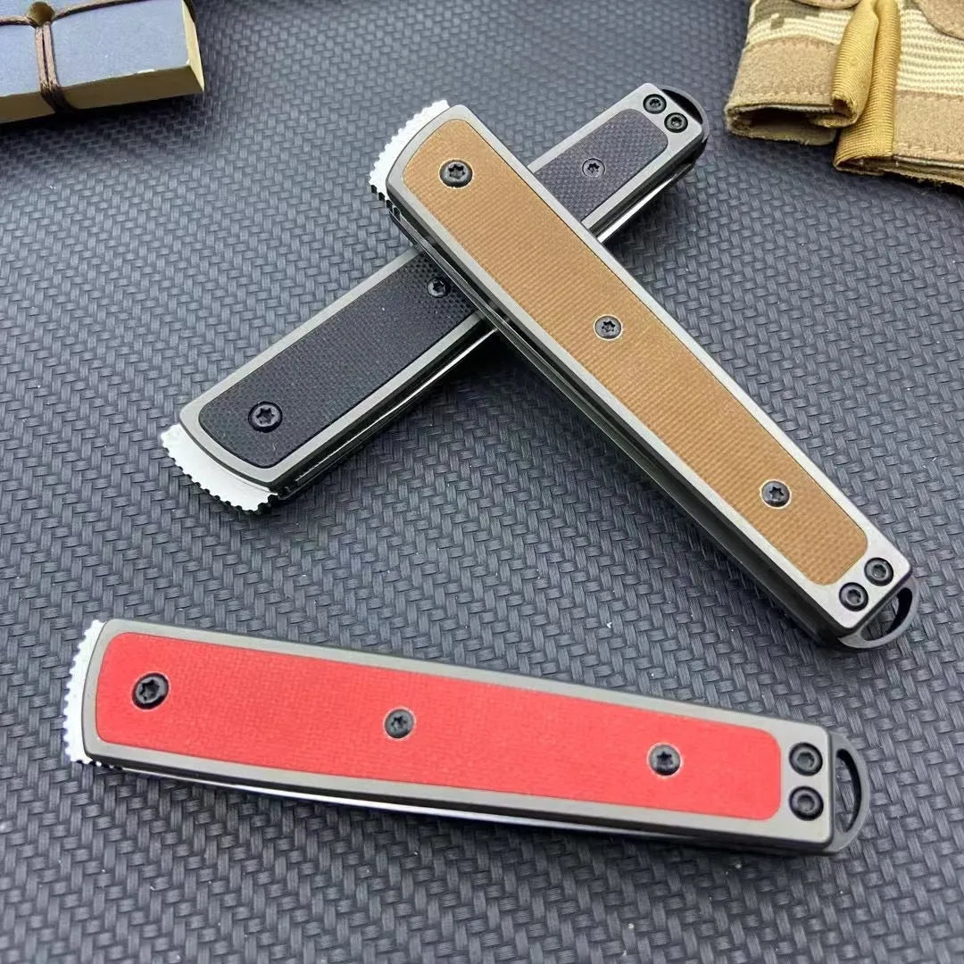 Folding fruit knife with stainless steel blade in open position showing 17cm total length