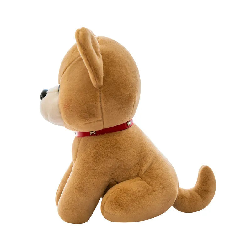 Cartoon cute puppy plush toy in brown colour, 25cm height, with PP cotton filling