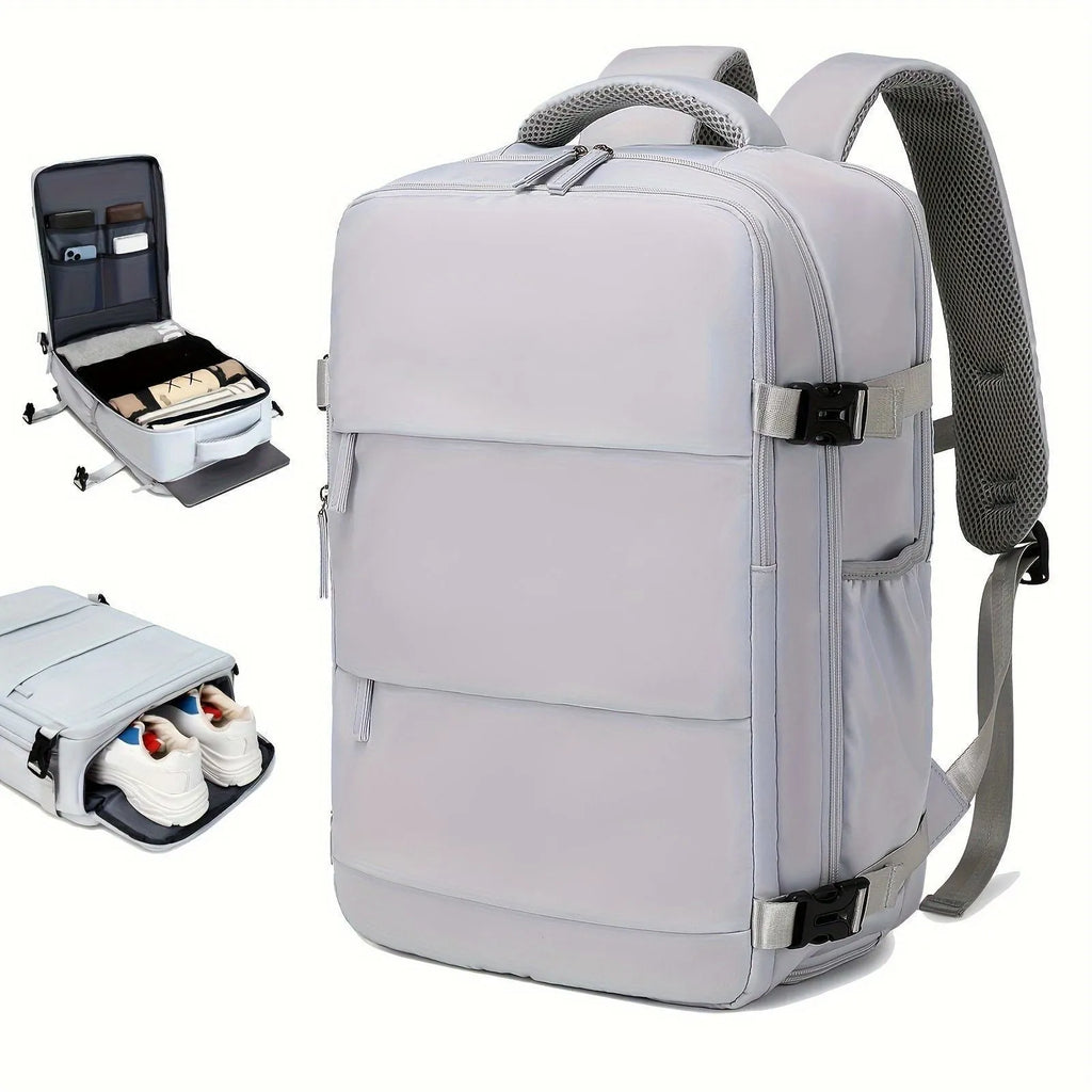 Large capacity nylon luggage backpack for men in black, pink, dark grey or light grey with waterproof anti-theft features