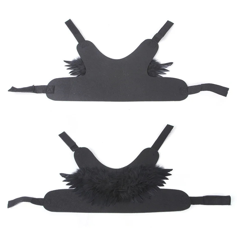 Black angel wings pet costume with chest and back attachment for dogs