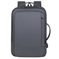 Waterproof Oxford cloth backpack in black with curved shoulder straps and business styling