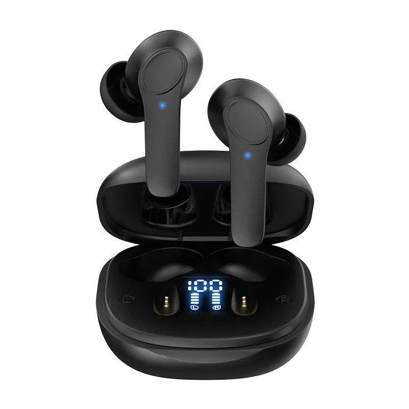 Wireless Bluetooth translation in-ear headphones with touch controls in black or white