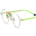 Multi-color round mixed material eyeglass frame unisex plate frame 44-28-148mm
