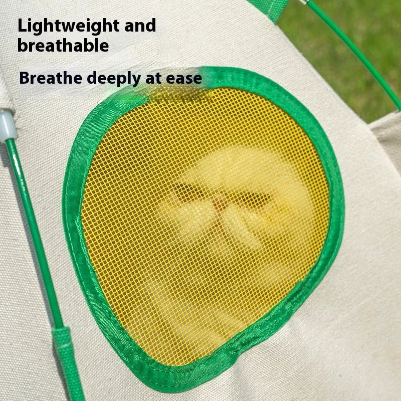 Dome-shaped cloth cat tent with front opening and optional thick pad insert