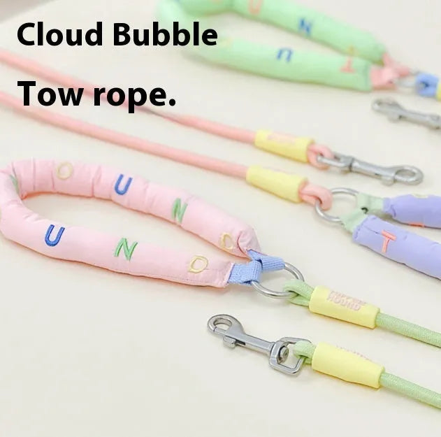 Polyester dog leash hand holding rope 150cm length in pink green purple raspberry powder colours