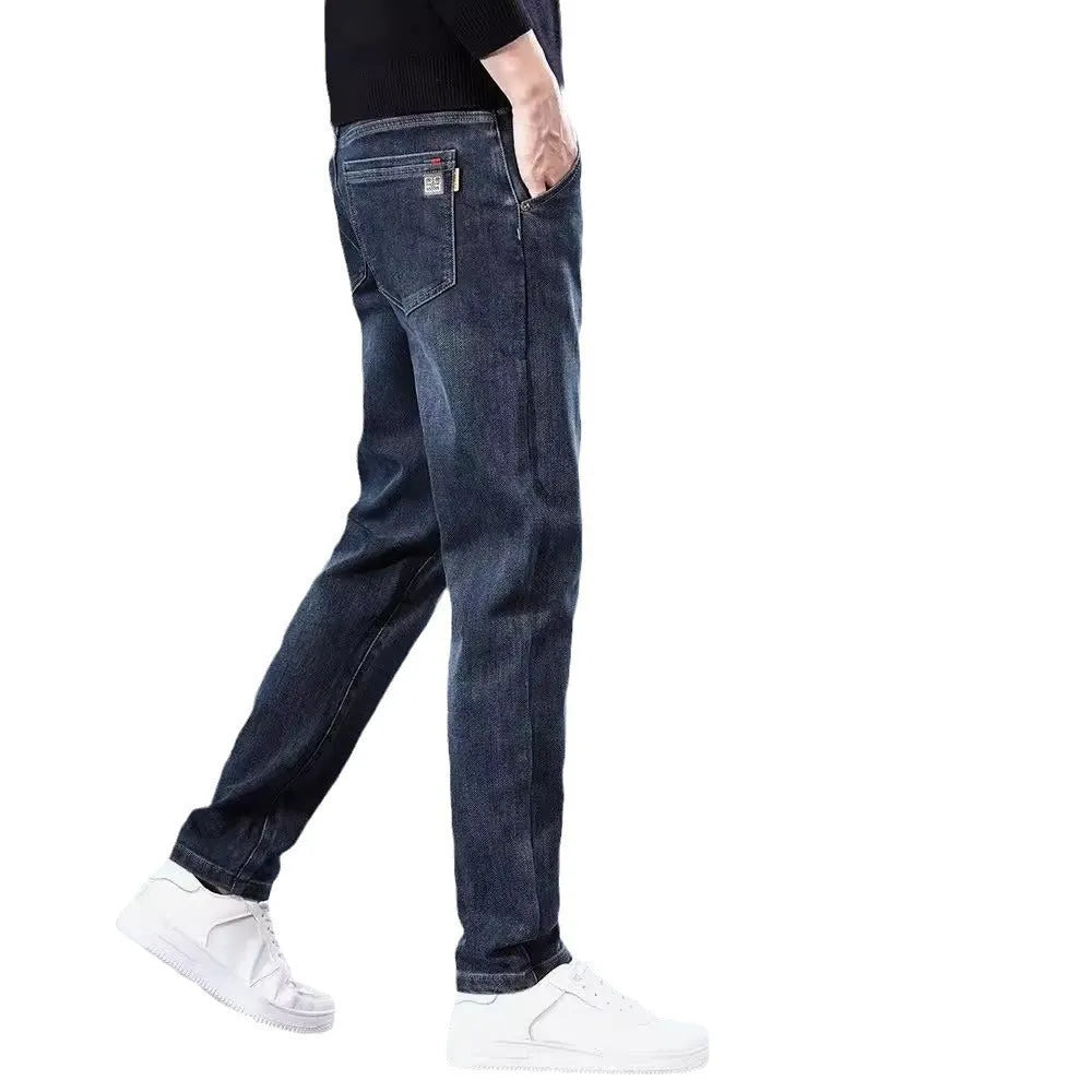 Slim straight casual trousers in polyester fabric with micro elasticity for summer street fashion wear