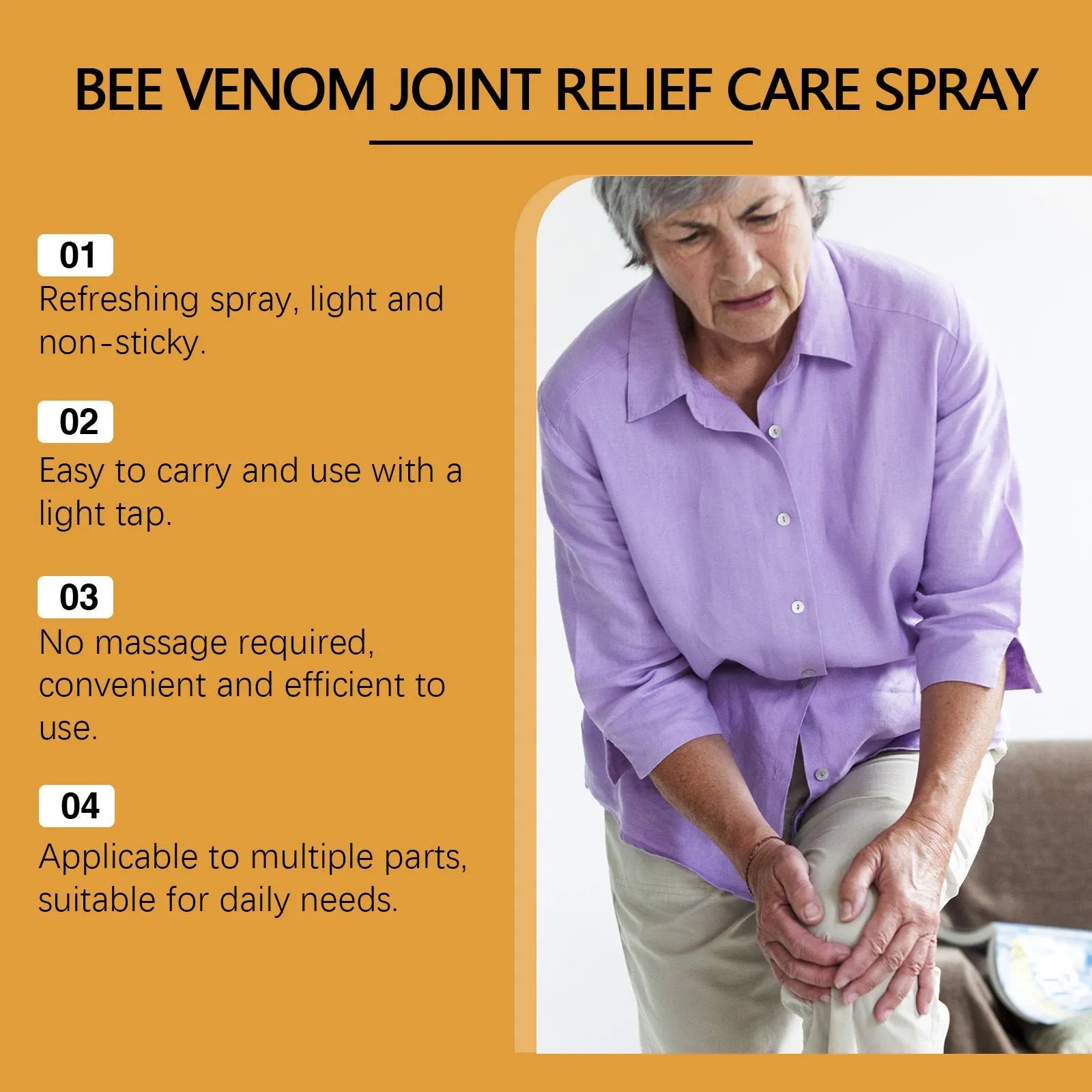 20ml daily nourishing body care spray bottle with menthol, bee venom, arnica ingredients