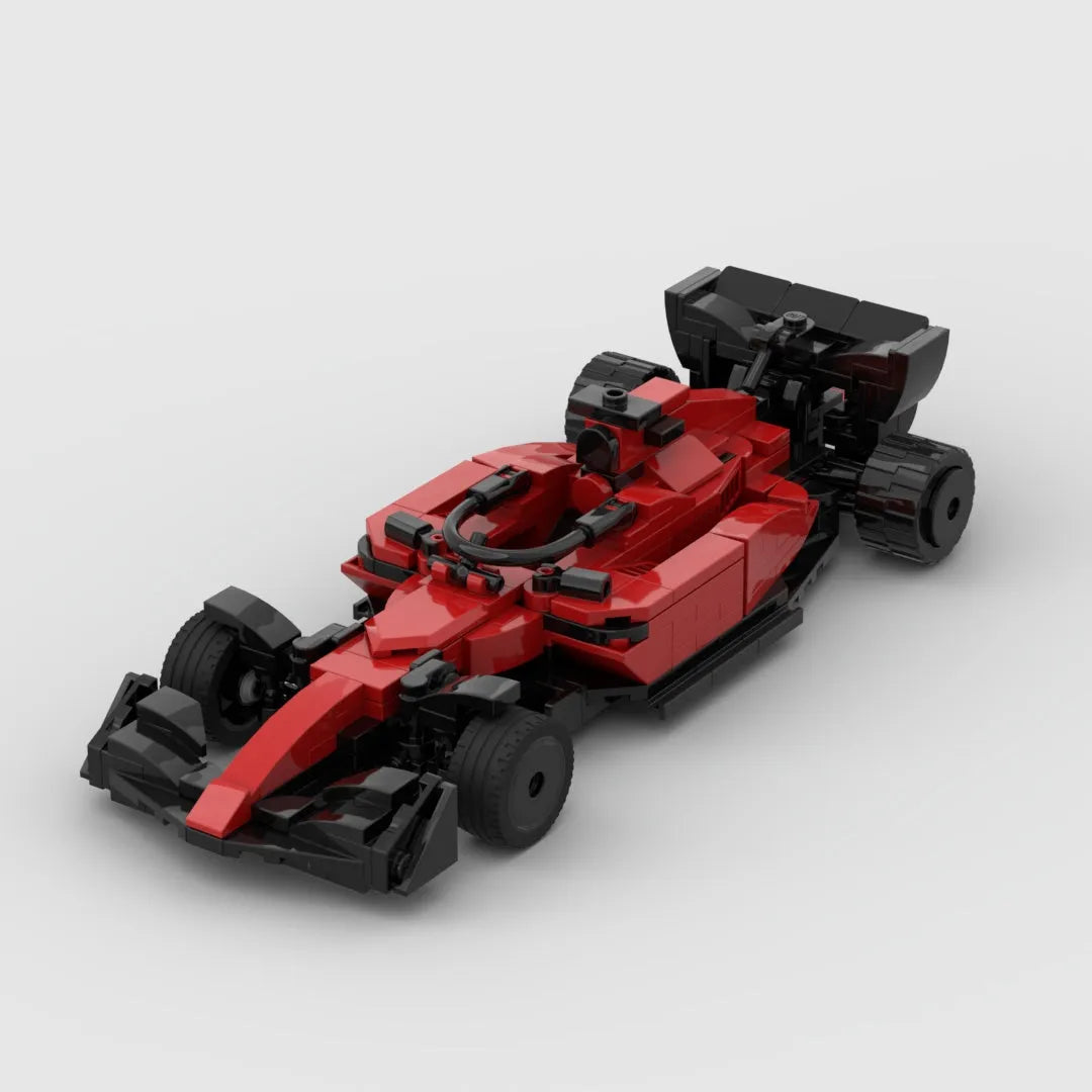 Red Formula F1 traffic jam racing building blocks mosaic kit for adults and teens age 14 plus