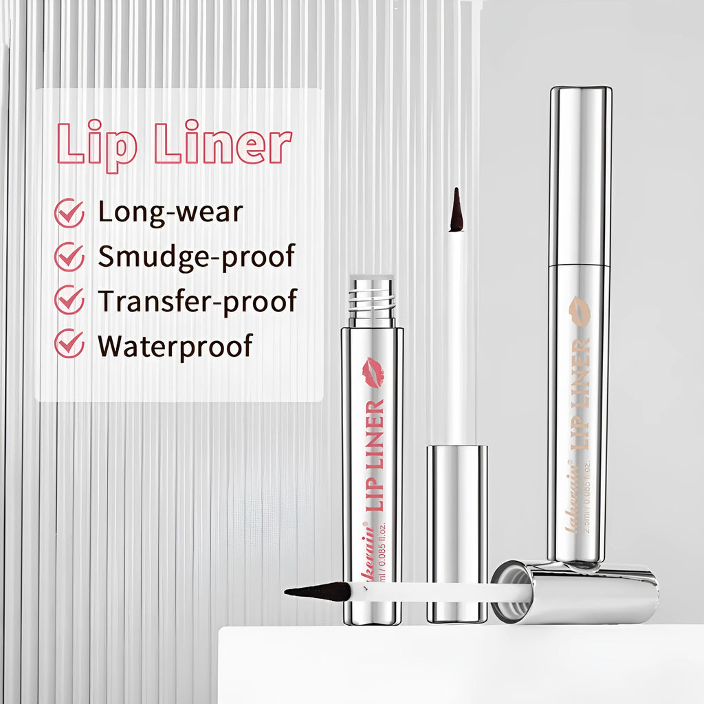 Matte finish pointed toe lip liner with tear and pull mechanism in Rose Pink shade