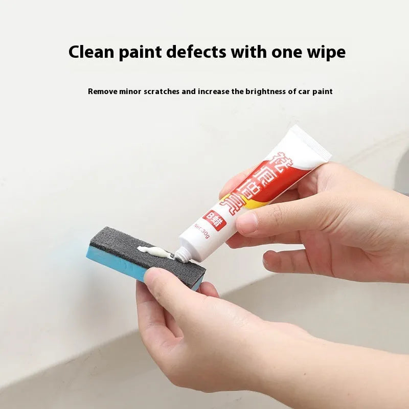 Car repair wax kit with A wax, B wax, and a frosted sponge mop for scratch removal and polishing.