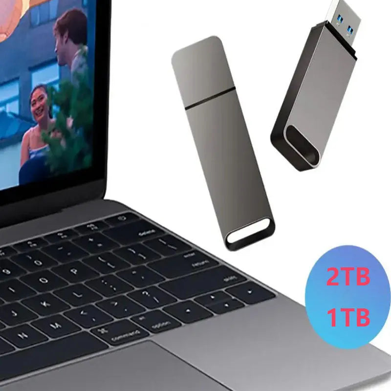 Customisable metal USB flash drive in black, red, or silver with large storage capacity options.
