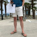 Men's loose straight casual shorts in solid colours with polyester construction