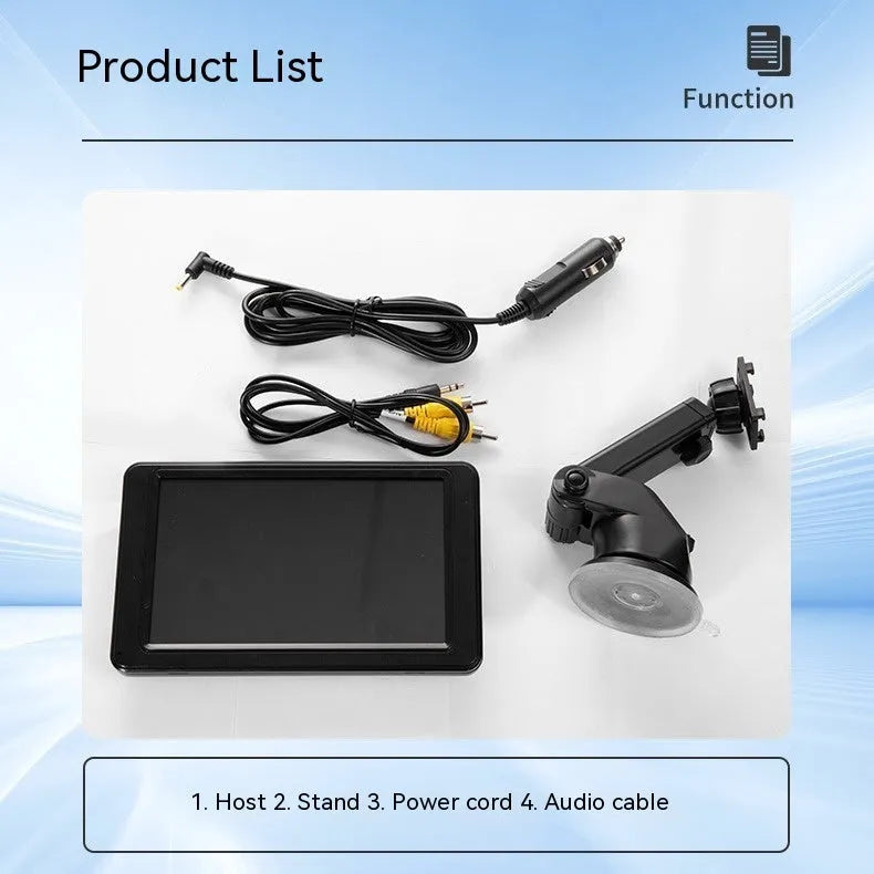 Black vehicle MP5 player with 7-inch screen mounted on universal car bracket