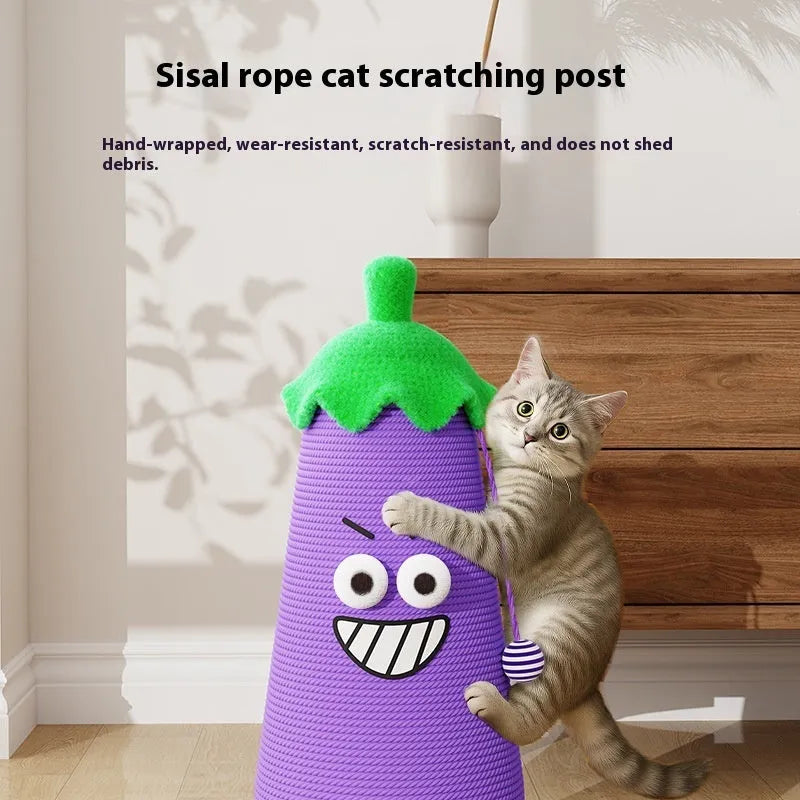 Hip hop eggplant cloth wrapper style cat scratch board with wooden base for sofa protection