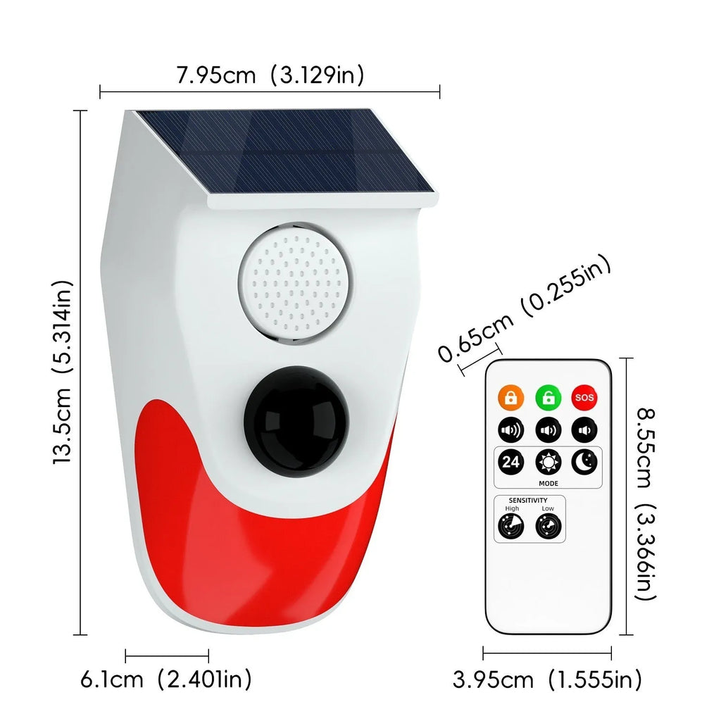 Solar infrared animal drive warning indicator with 110-degree detection angle for outdoor garden use