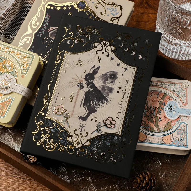THALO Retro Art A5 notebook with choice of gothic style covers, showing 11.6cm by 16.5cm size.