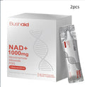 Two pouches of 300g anti-ageing nutritional supplement drink featuring nicotinamide riboside and resveratrol.