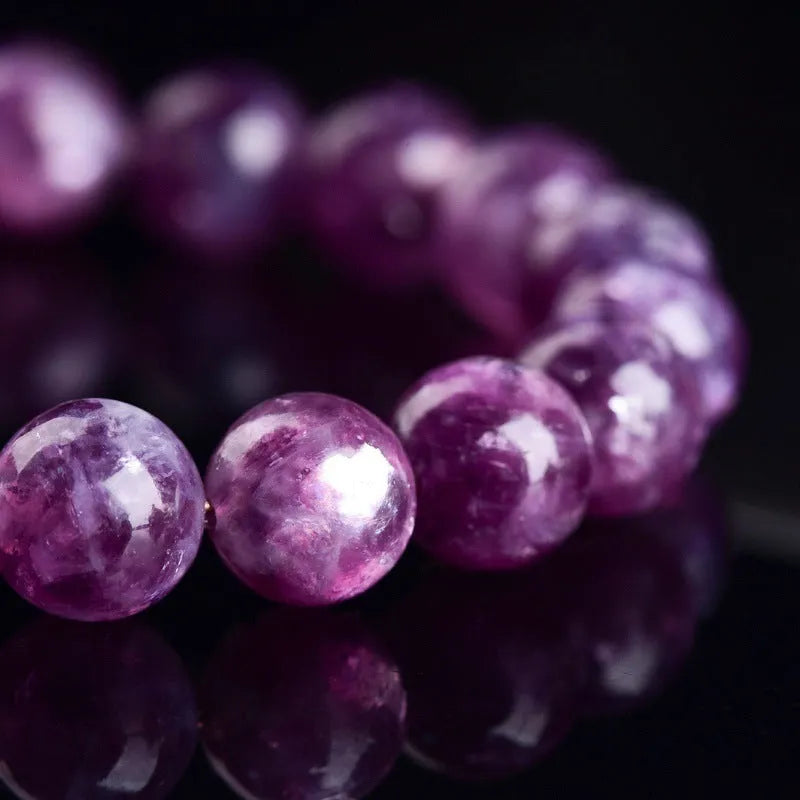 Purple crystal bracelet with geometric beads in Korean style design