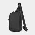 Casual black TPU chest bag with a single shoulder strap and soft handle.
