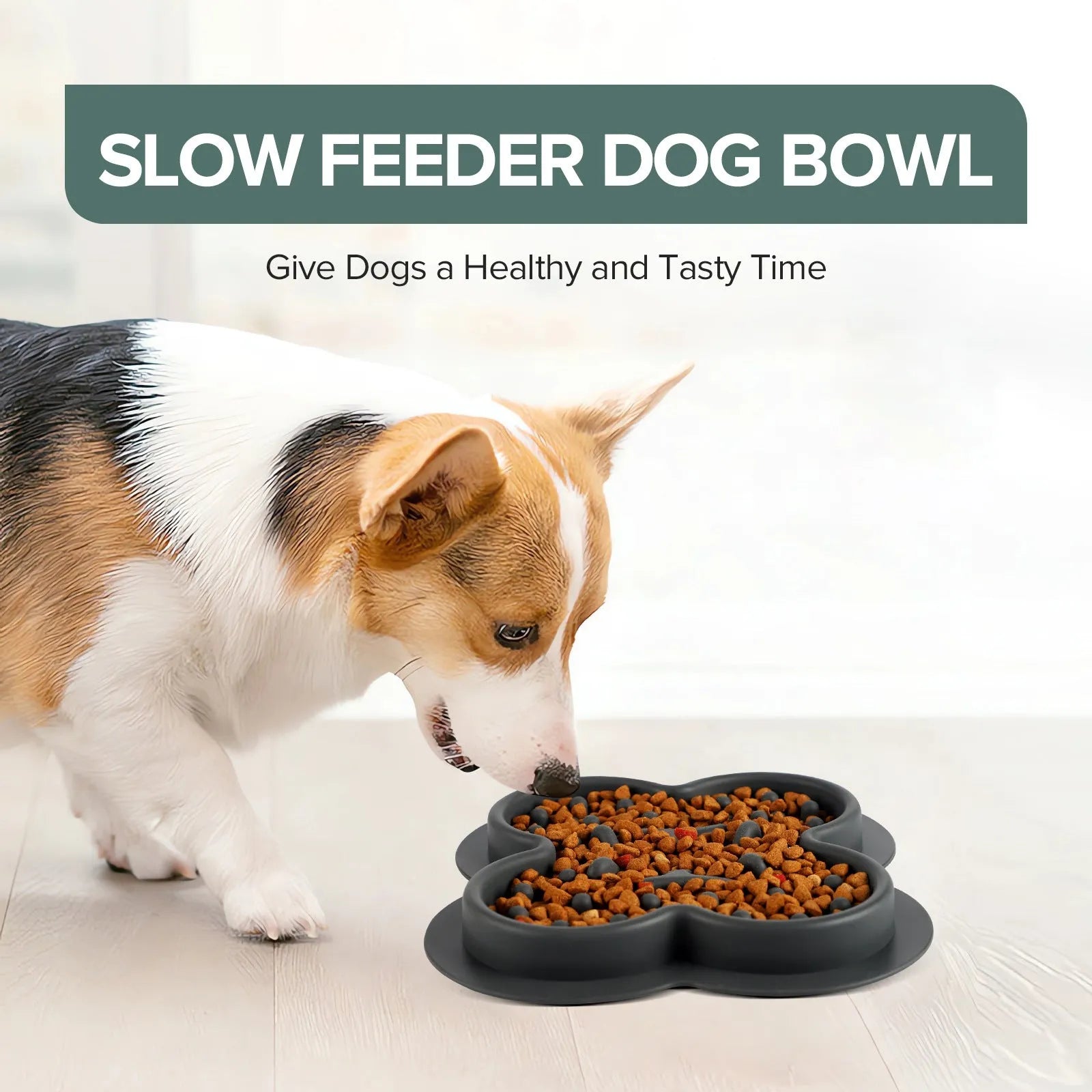 Silicone pet licking pad measuring 19cm by 21cm in five colour variations