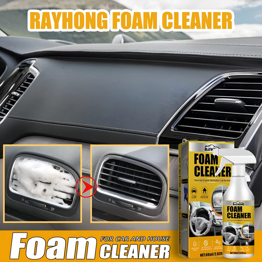Car interior foamed cleaner kit with 60ml bottle and 10cm sponge for wash-free cleaning