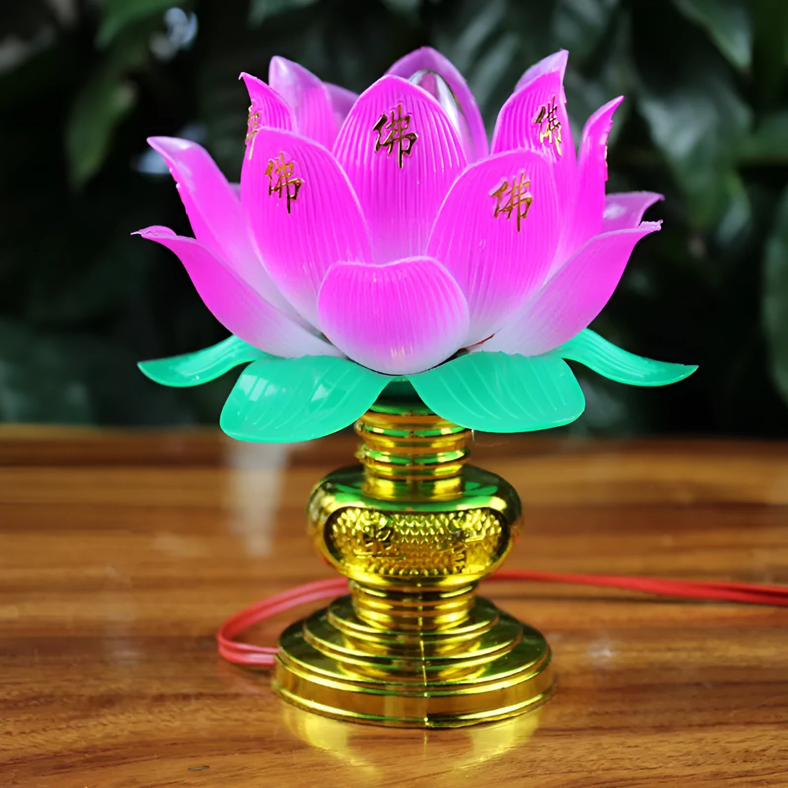 Buddha light plug-in worshiping lamp with lotus colourful light design for altar decoration.