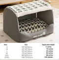 Brown bear-shaped enclosed dog kennel with a curved roof and removable plush interior.
