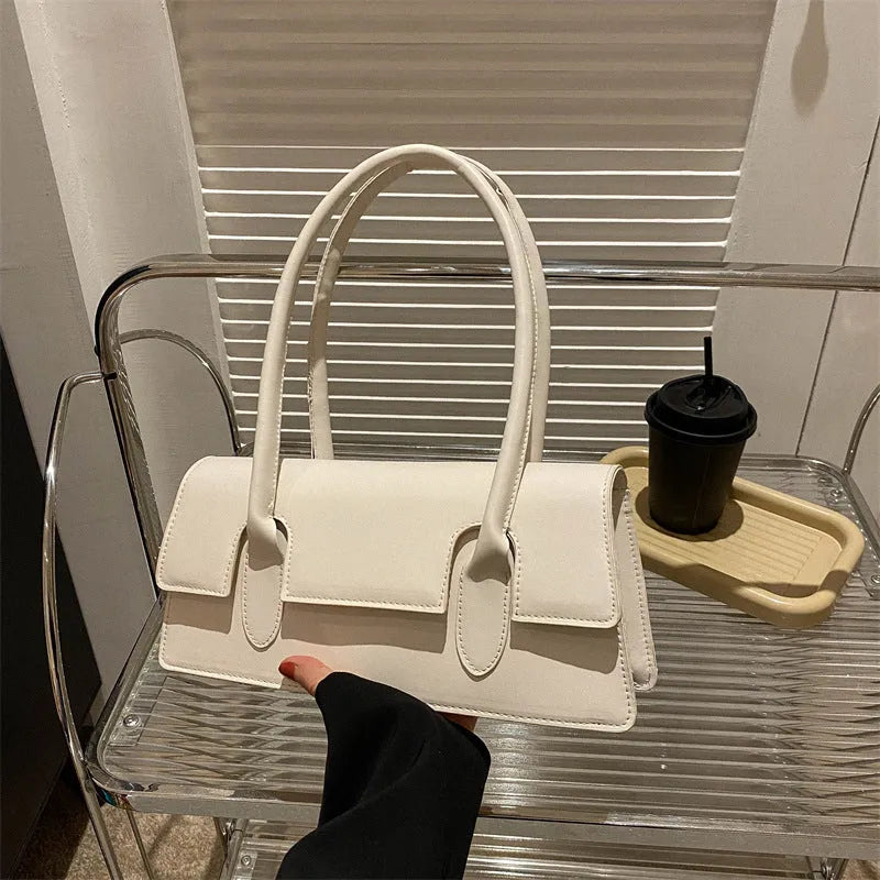 Women's retro style small square shoulder bag in PU with document pocket interior