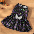 Halloween dog costume with angel wings in bright pumpkin or bat pattern for pet dress-up