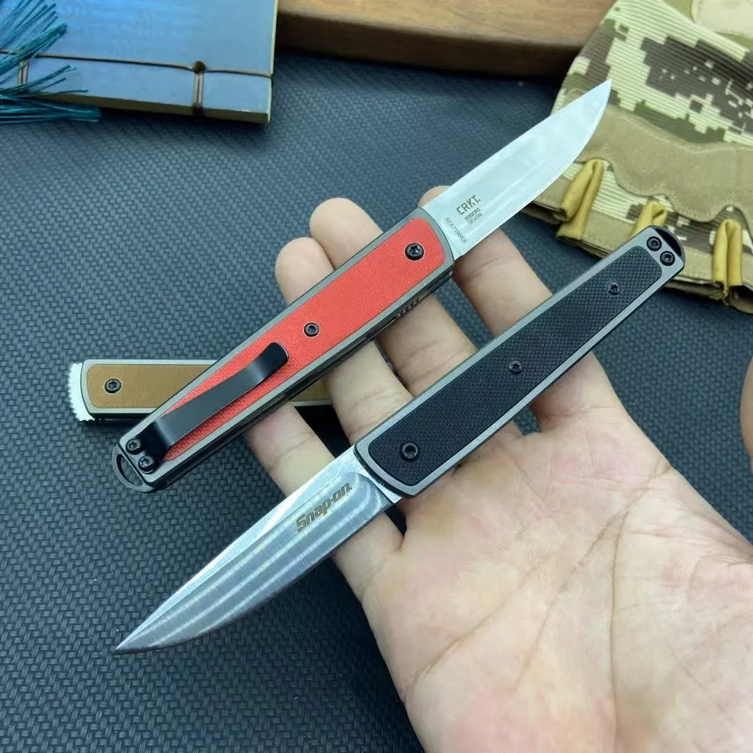 Folding fruit knife with stainless steel blade in open position showing 17cm total length