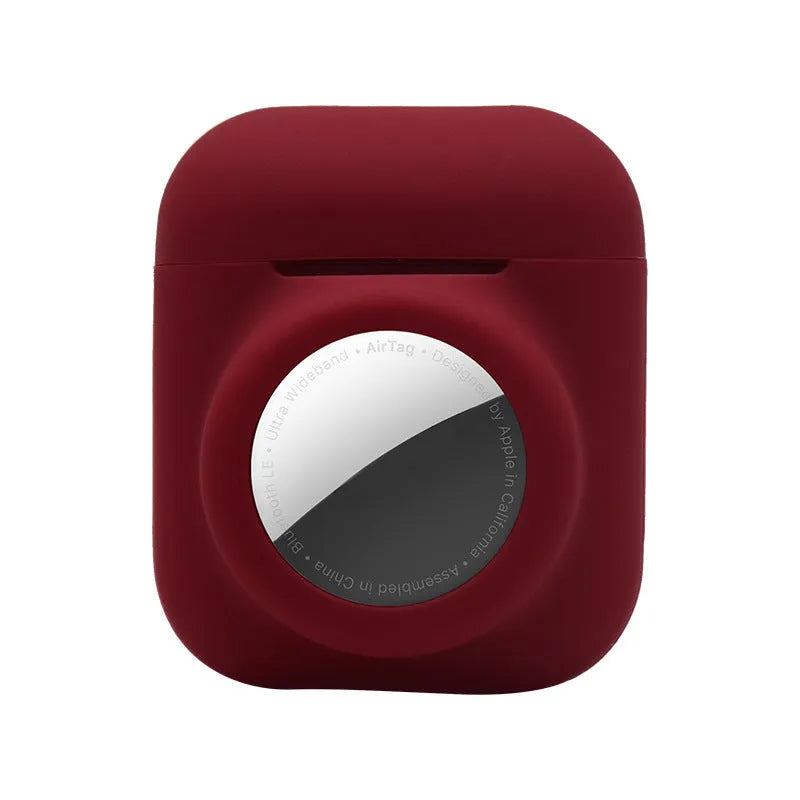 Silicone flip cover protective case for Apple AirTag in multiple colour options.