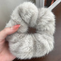 Large intestine hair band in anti-mink fabric, waterproof, available in five colours: black, beige, brown, khaki, gray