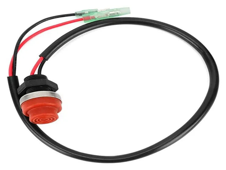 YAMAHA model hardware plastic motorboat engine stop switch with attached rope.