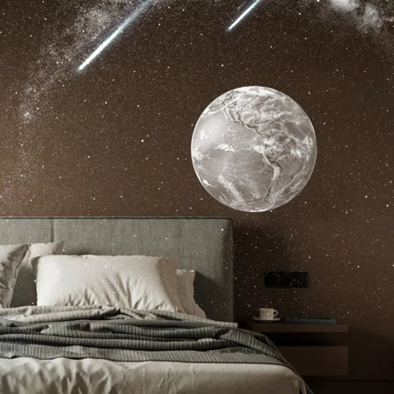 White rechargeable starry sky projection lamp with Bluetooth speaker, rotating star field, USB charging