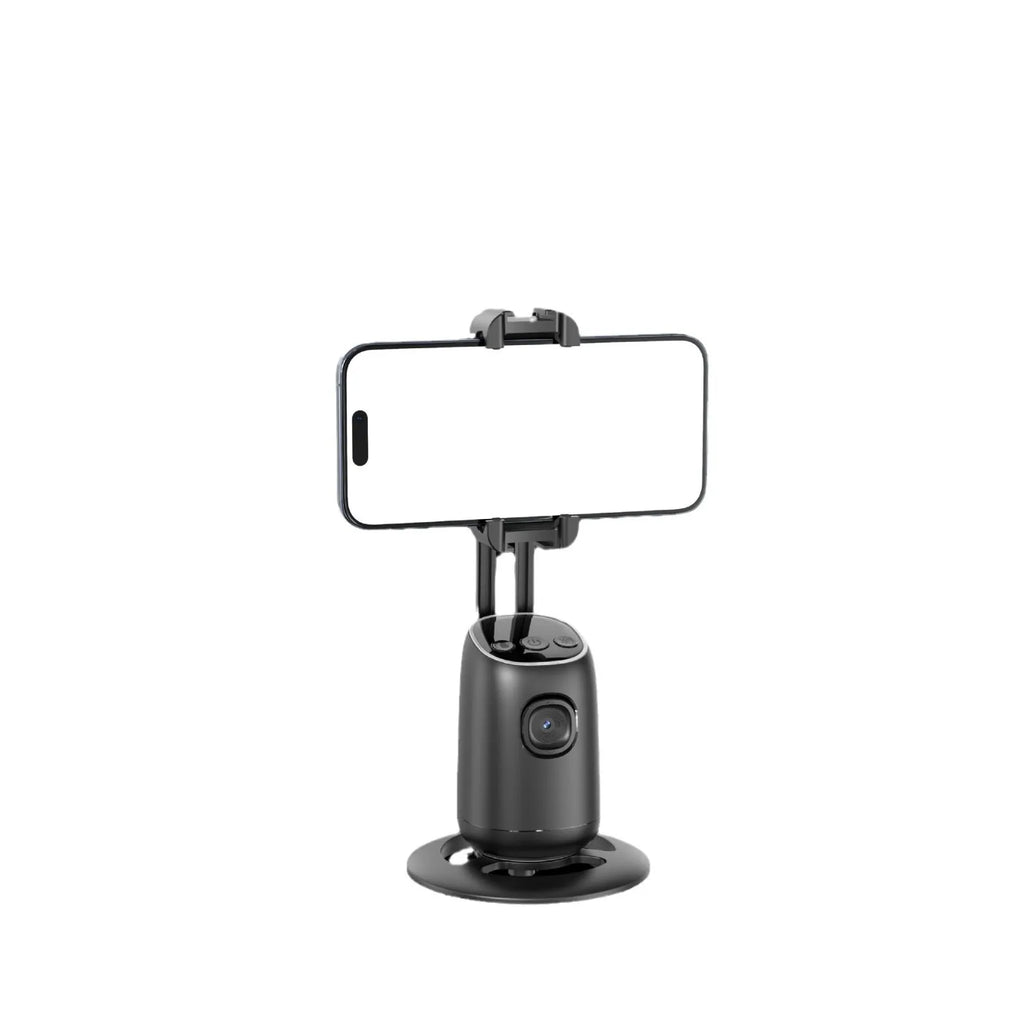 P05 black ABS desktop rotating phone holder with round chassis and seven-colour ambience light