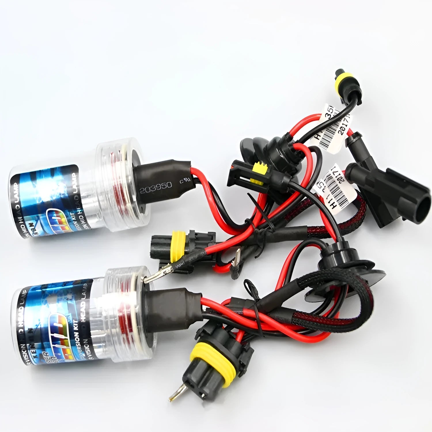 Automotive HID xenon conversion bulb kit for H1 H7 9005 specifications in 4300K 6000K 8000K colour temperatures