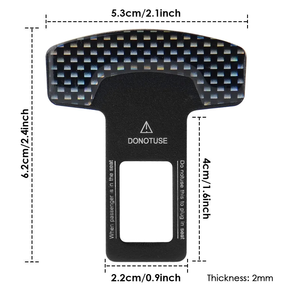 Aluminium alloy lock tongue buckle bottle opener key chain in frosted carbon fibre colour, showing the 2.1cm pick head.