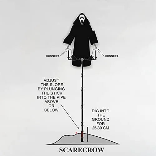 70x40cm plastic skeleton scarecrow Halloween decoration for indoor and outdoor use