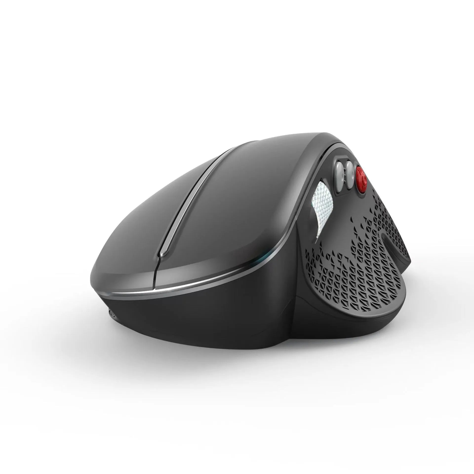 T32 Wireless Vertical Ergonomic Mouse in black or silver showing side roller and vertical design.